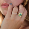 Talisman Engraved Starlight Emerald Ring