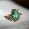 Gold Marquise Emerald Diamond Ring