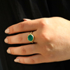 Emerald Orbit 18k Gold Oval Ring