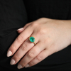 Emerald Orbit 18k Gold Oval Ring