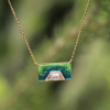 Diamond Hexagon Halo Enamel Ombre Necklace