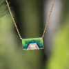 Diamond Hexagon Halo Enamel Ombre Necklace