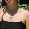 Diamond Hexagon Halo Enamel Ombre Necklace