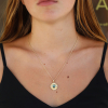 Talisman Heart Tourmaline Diamond Engraved  Necklace