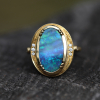 Boulder Opal Seascape Diamond Halo Ring
