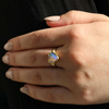 Pipe Opal Heart 18k Gold Ring