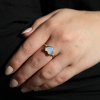 Pipe Opal Heart 18k Gold Ring