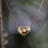 Engraved Heart Marquis Diamond Necklace