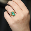 Gold Marquise Emerald Diamond Ring
