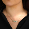 Triple Orbit Aquamarine Gold Necklace