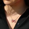 Tourmaline Butterfly with Garnet and Spinel Necklace