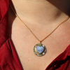 Engraved Boulder Opal Heart Necklace