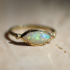 Marquise Opal 18k Gold Ring