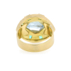 Utopia Engraved Aquamarine Emerald Ring