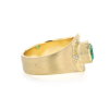 Talisman Shield Emerald Engraved Ring