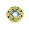 Utopia Engraved Aquamarine Emerald Ring