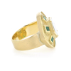 Utopia Engraved Aquamarine Emerald Ring