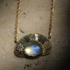 Rainbow Moonstone 18k Gold Stargaze Necklace