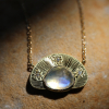 Rainbow Moonstone 18k Gold Stargaze Necklace