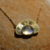 Rainbow Moonstone 18k Gold Stargaze Necklace