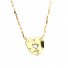 Engraved Heart Rustic Diamond 18k Necklace