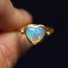 Pipe Opal Heart 18k Gold Ring