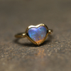 Pipe Opal Heart 18k Gold Ring