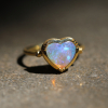 Pipe Opal Heart 18k Gold Ring