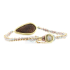 Hand Woven Opal Ellipse Silk Gold Bracelet