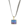 Monet Landscape Boulder Opal Velvet Necklace