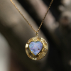 Engraved Boulder Opal Heart Necklace