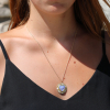 Engraved Boulder Opal Heart Necklace