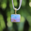 Monet Landscape Boulder Opal Velvet Necklace