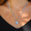 Monet Landscape Boulder Opal Velvet Necklace