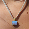 Monet Landscape Boulder Opal Velvet Necklace
