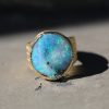 Boulder Opal Ellipse Engraved Ring