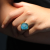 Boulder Opal Ellipse Engraved Ring