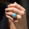 Boulder Opal Ellipse Engraved Ring