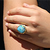 Boulder Opal Ellipse Engraved Ring