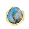 Boulder Opal Ellipse Engraved Ring