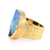 Boulder Opal Ellipse Engraved Ring