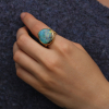 Boulder Opal Ellipse Engraved Ring