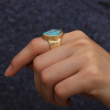 Boulder Opal Ellipse Engraved Ring