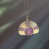 Pink Sapphire Sun Ray Necklace