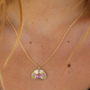 Pink Sapphire Sun Ray Necklace