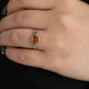 Petal Sunstone Tourmaline Ring