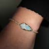 Hand Woven Opal Ellipse Silk Gold Bracelet