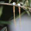 Aquamarine Waterfall 18k Gold Earrings