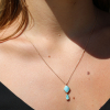 Australian Opal 18k Rose Gold Drop Necklace