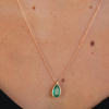 Teardrop 18k Rose Gold Emerald Necklace